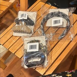 Plaid Black Headband & Neutral Hair Clips Set - Men Accessories